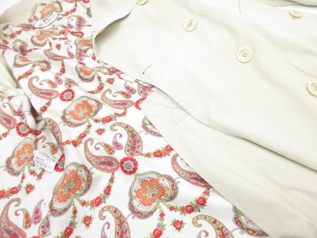 エトロ ETRO】42-12702-8802 ベルト付 素敵なペイズリー柄裏地