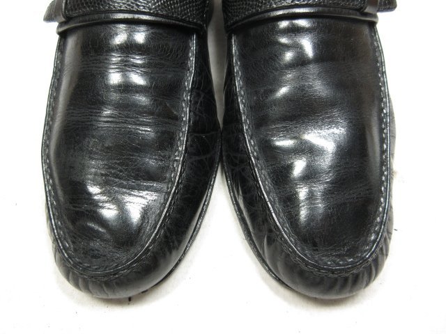 HH【TANINO CRISCI タニノクリスチー】 ベルト付き ローファー スリッポン 紳士靴 (メンズ) size4.5 ブラック ◎18MZA3157◎_画像3