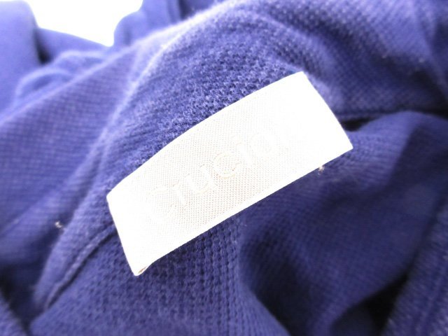 HH 【クルチアーニ Cruciani】 鹿の子 半袖 ポロシャツ イタリア製 (メンズ) size46 青みのあるネイビー ◎5MT4578◎の画像4
