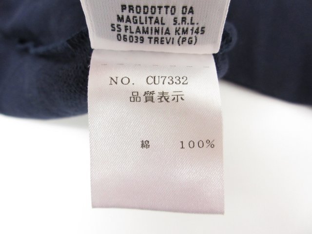 HH 【クルチアーニ Cruciani】 鹿の子 半袖 ポロシャツ イタリア製 CU7332 (メンズ) size48 ネイビー ◎5MT4579◎_画像5