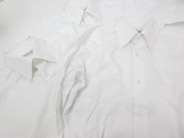 【MEGURO order SHIRTS メグロ】 織柄 オーダーシャツ3枚セット まとめ売り♪ (メンズ) 首周り37cm Yシャツ ホワイト ◎3MK0731◎_画像5
