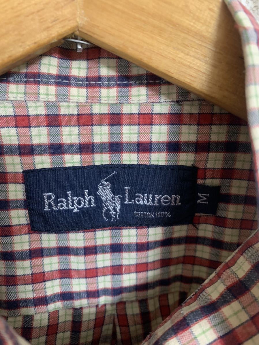 ［Ralph Lauren］ラルフローレン 半袖シャツ チェック柄 Mサイズ Y982_画像2