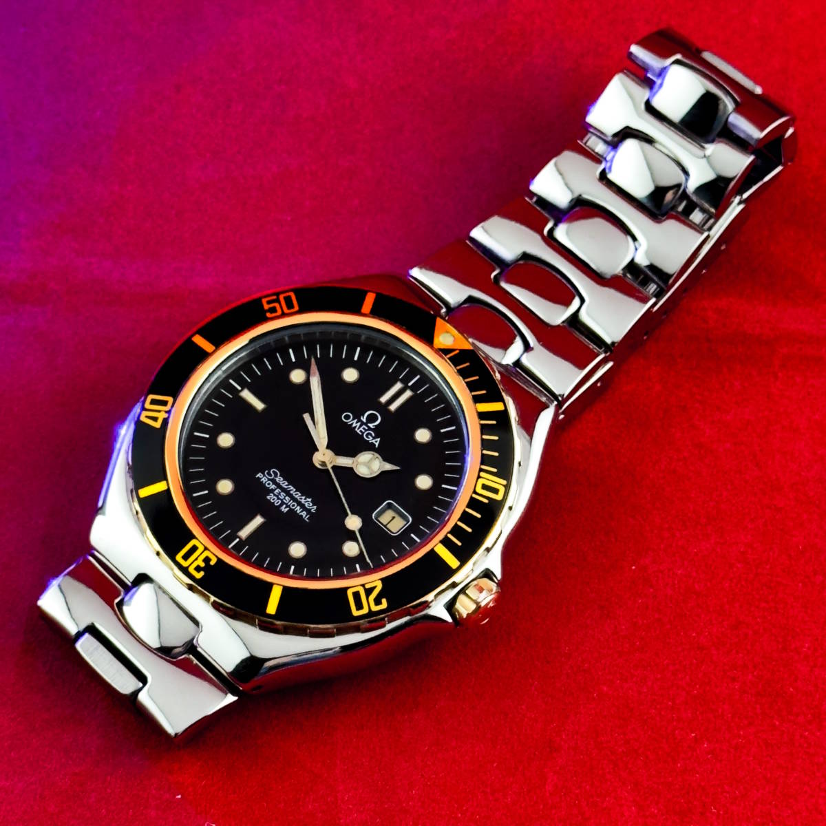 送料無料！ OH済 オメガ シーマスター プロフェッショナル 200 ラージサイズ 黒文字盤 OMEGA SEAMASTER Automatic 396.1041 プレボンド_画像4