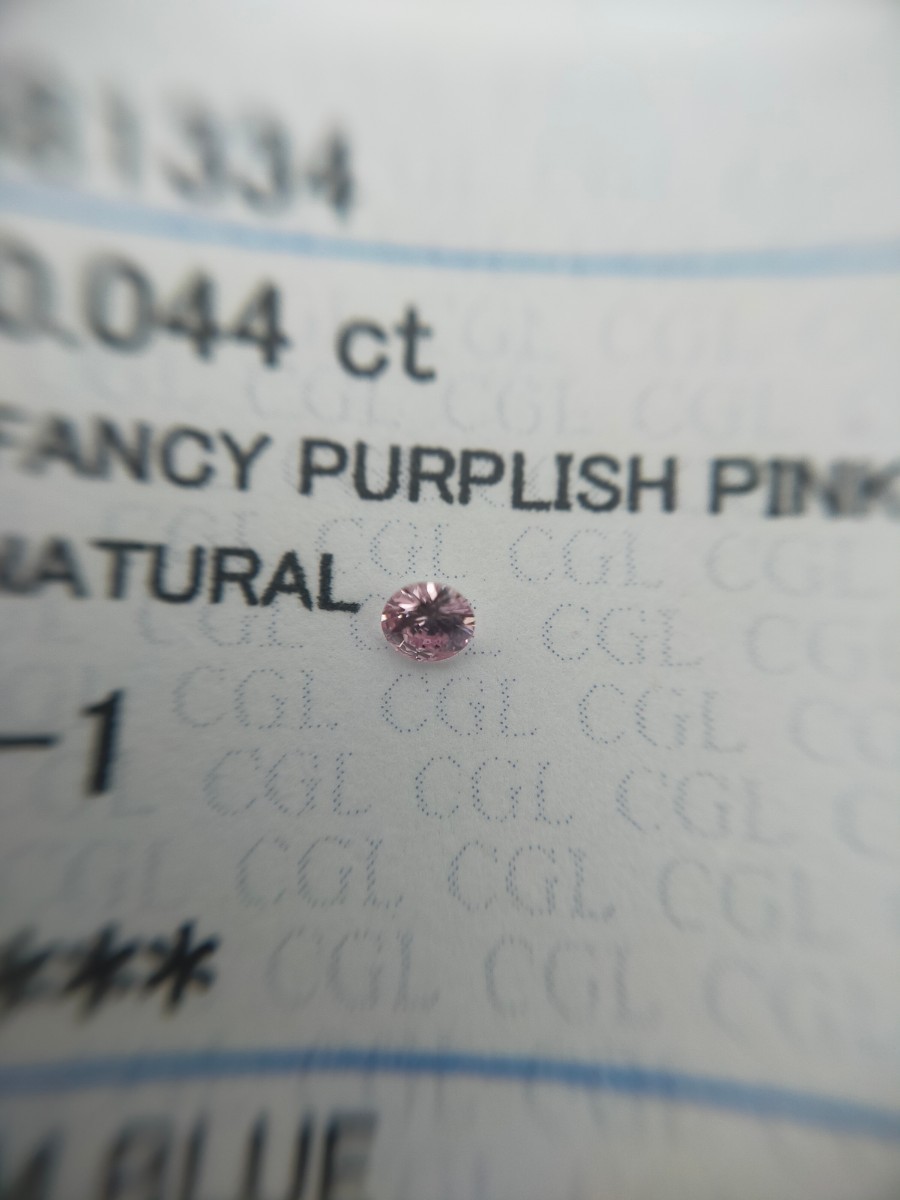 0.044ct F.P.P natural pink diamond loose fancy purprish pink fancy pa-plishu pink natural diamond centre gem research place CGL