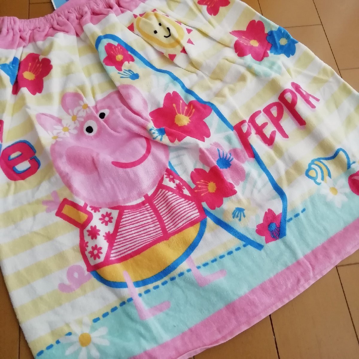 【60cm丈】新品マルシン 巻きタオル Peppa Pig ペッパピッグ 60×120cm サマーサーフペッパ 綿100%　巻きバスタオル ラップ巻きバスタオル_画像4