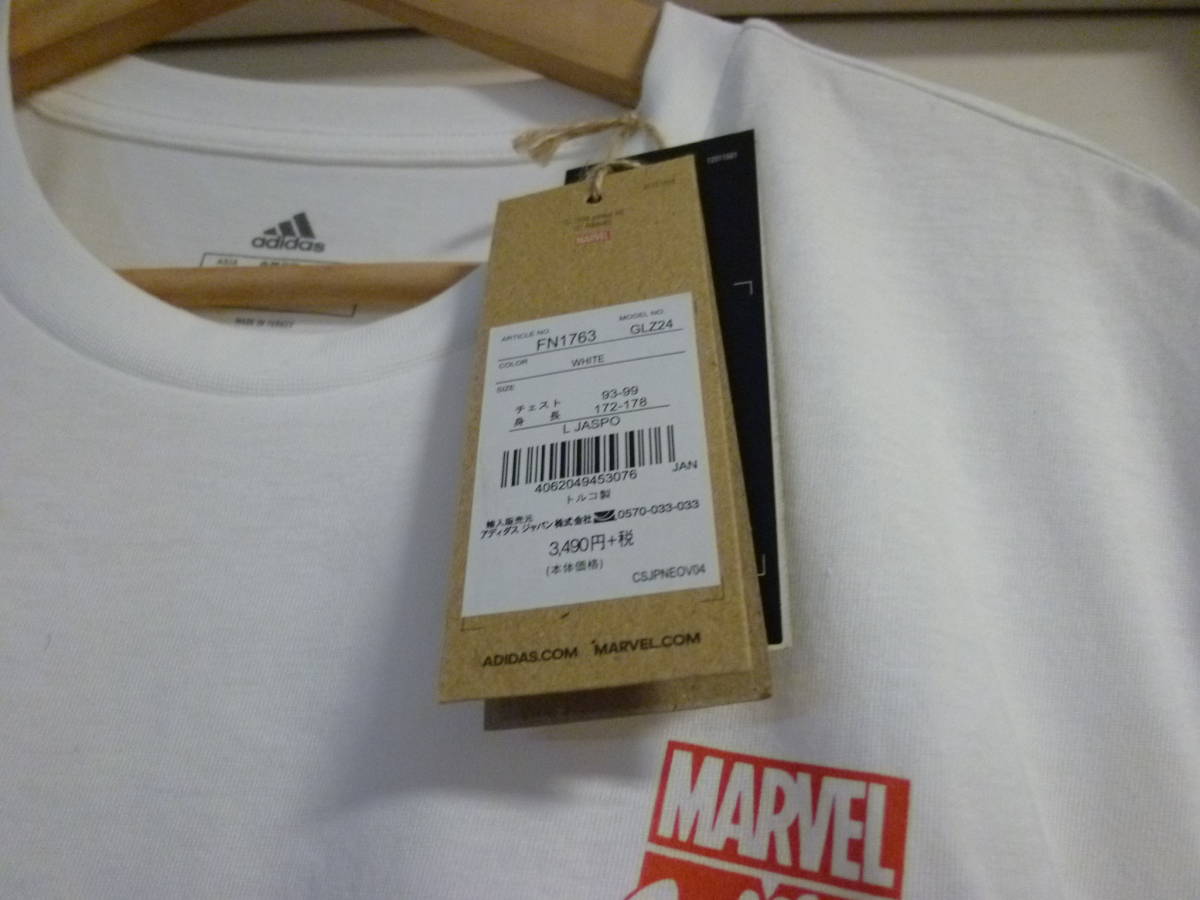 [即決]adidas × MARVEL　アイアンマン Tシャツ（半袖） Lサイズ　☆タグ付き・新品・未使用★