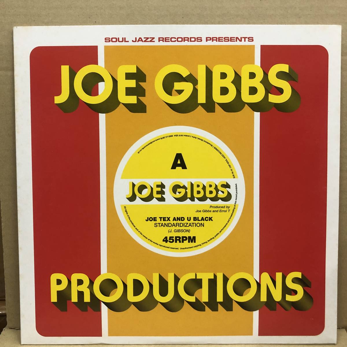 Joe Tex & U Black / Joe Gibbs & The Professionals - Standardization / Colour TV　(10inch)_画像1