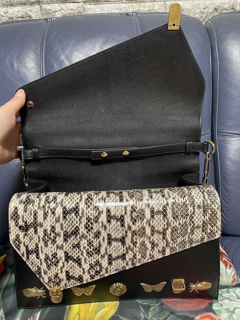 Gucci グッチ オッティリア 昆虫 パイソン バンブー ハンドバッグ