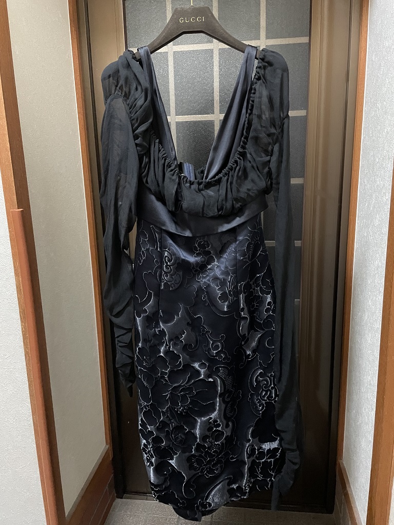 新品未使用】Gucci グッチ フラワー ドレス ワンピース 黒