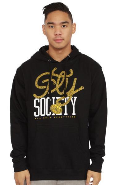 FLY SOCIETY (フライソサエティ) パーカー All Gold Pullover Hoodie Black ブラック (M) スケボー SKATE SK8_画像5