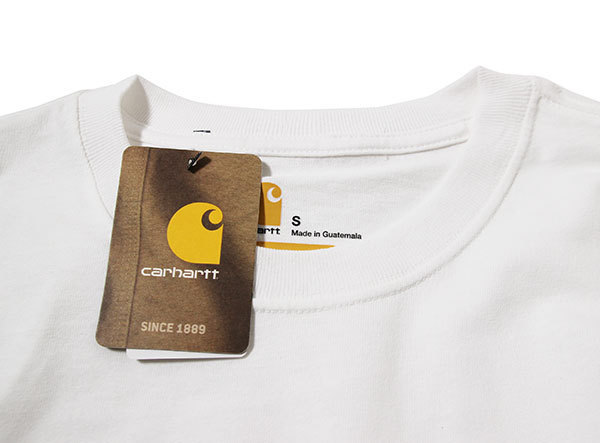 CARHARTT (カーハート) US ロンT ロングTシャツ 長袖 (K126) Workwear Long-Sleeve Pocket T-Shirt White ホワイト (XS) ポケット付_画像2