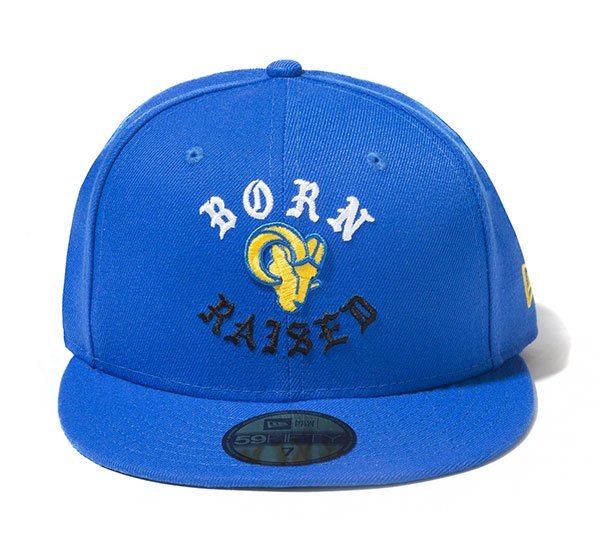BornxRaised (ボーンアンドレイズド) キャップ ニューエラ BORN X RAISED + RAMS NEW ERA FITTED HAT BLUE ブルー 7-1/8（56.8cm）