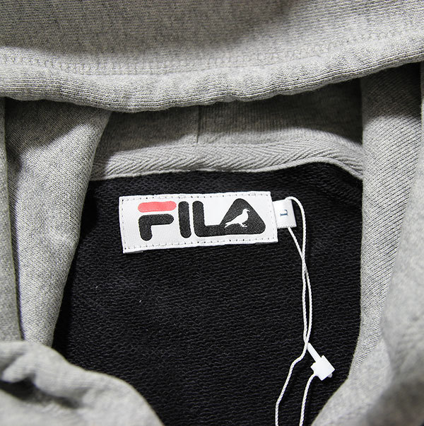 FILA HERITAGE × STAPLE DESIGN (フィラ/ステイプル) パーカー プルオーバー LOGO PULLOVER HOODIE Black/Grey ブラック×グレー (XL)_画像4