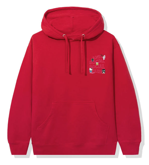 AntiSocialSocialClub (アンチソーシャルソーシャルクラブ) ハローキティ パーカー Hello Kitty and Friends x ASSC Red Hoodie レッド (L)_画像3