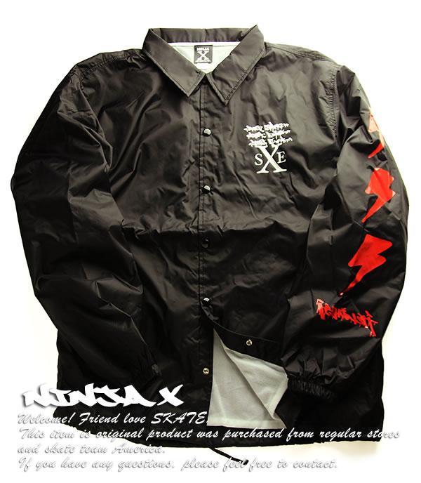NINJA X (ニンジャエックス) オリジナル コーチジャケット Straight Edge Coach jacket Original 2018 Black ブラック (L)
