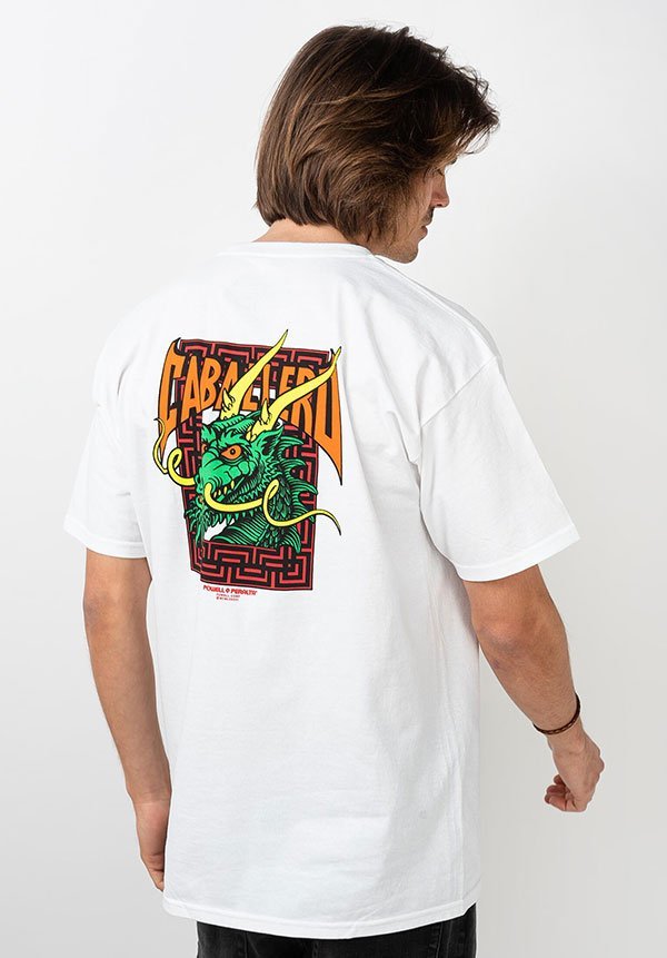 Powell Peralta (パウエル) Tシャツ Steve Caballero Street Dragon T-Shirt White ホワイト (XL) 80年代 キャバレロドラゴン 復刻 SK8_画像1