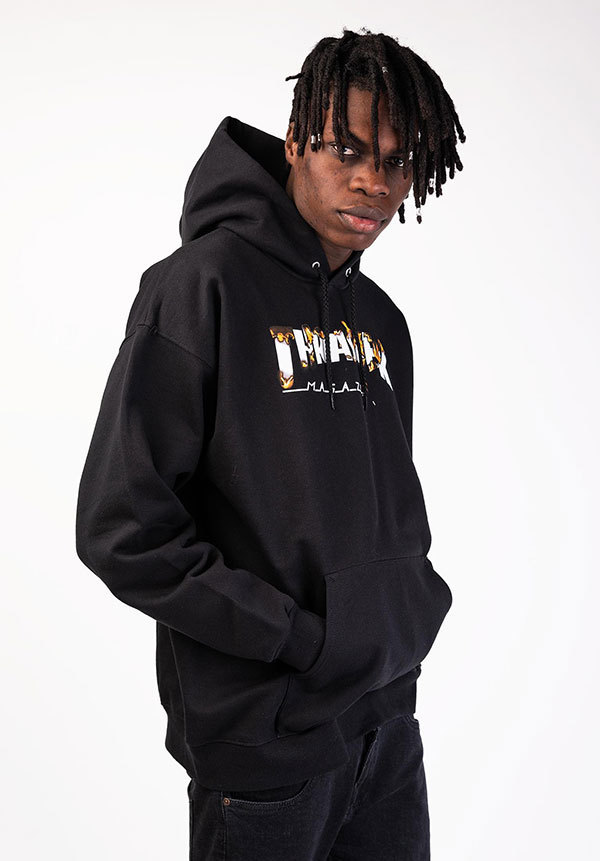 Thrasher (スラッシャー) US パーカー フード プルオーバー Intro Burner Hooded Sweatshirt Black ブラック (L) スケボー SKATE SK8_画像9