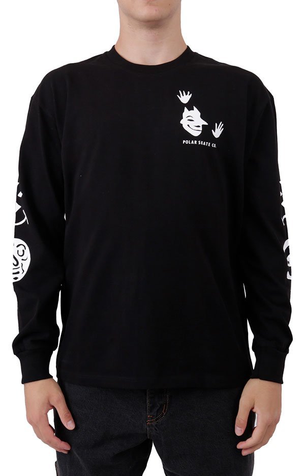 Polar Skate Co., (ポーラー) ロンT ロングTシャツ 長袖 Demon L/S Shirt Black ブラック (L) スケボー SKATE SK8 スケートボード