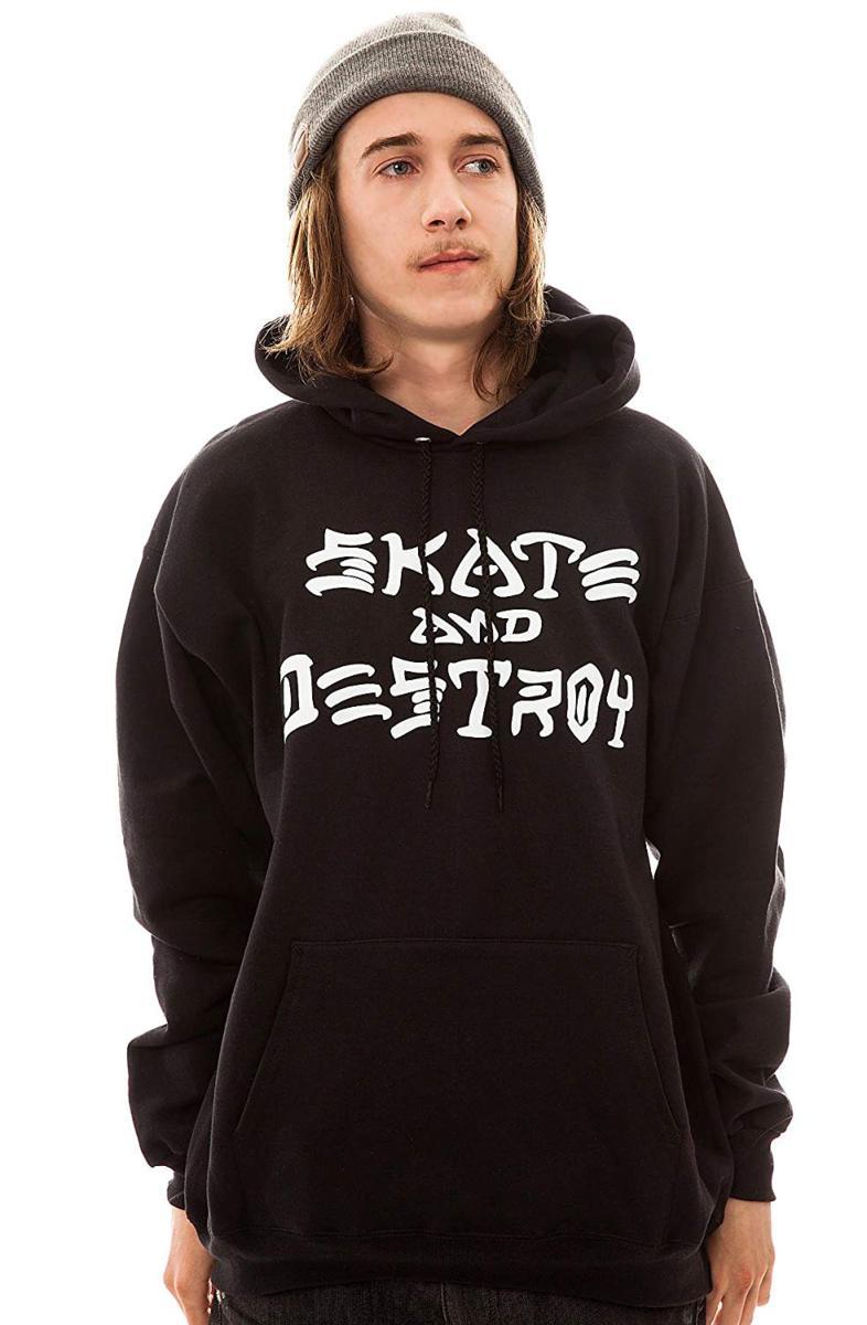 Thrasher (スラッシャー) US パーカー プルオーバー Skate and Destroy Pullover Hood Black ブラック (L) スケボー SKATE SK8