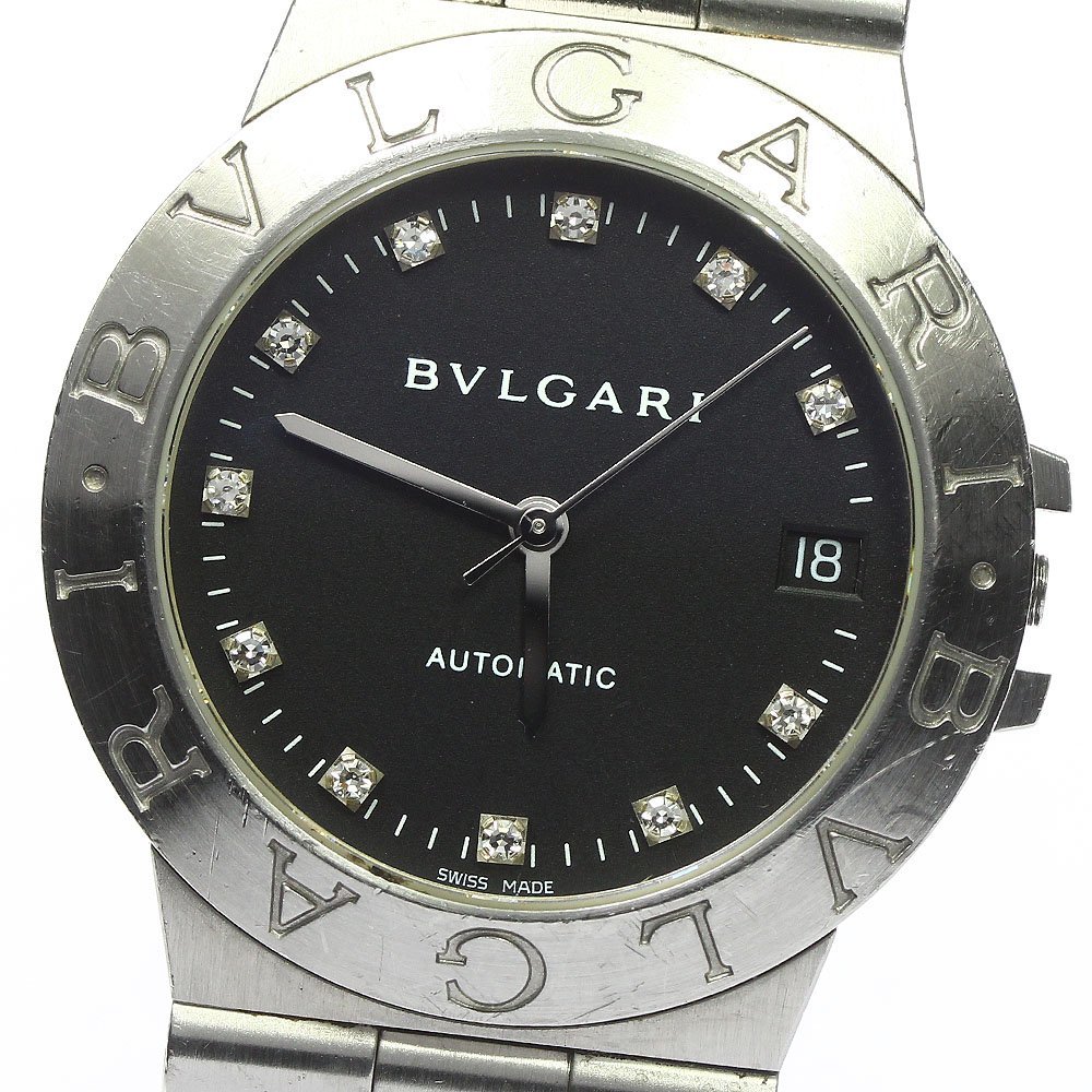 ジャンク ブルガリ BVLGARI LCV35S ディアゴノ 11Pダイヤ デイト 自動巻き メンズ _748557