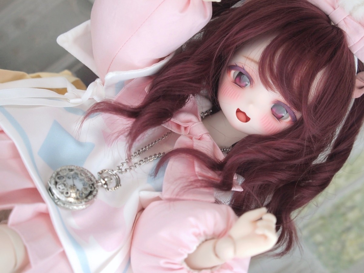 【ぐるぐる】DDH-27 SW肌 ドルフィードリーム MDD Dollfie Dream カスタムヘッド + 碁石アイ2種 + 舌パーツ パテ盛り ※難あり_画像7