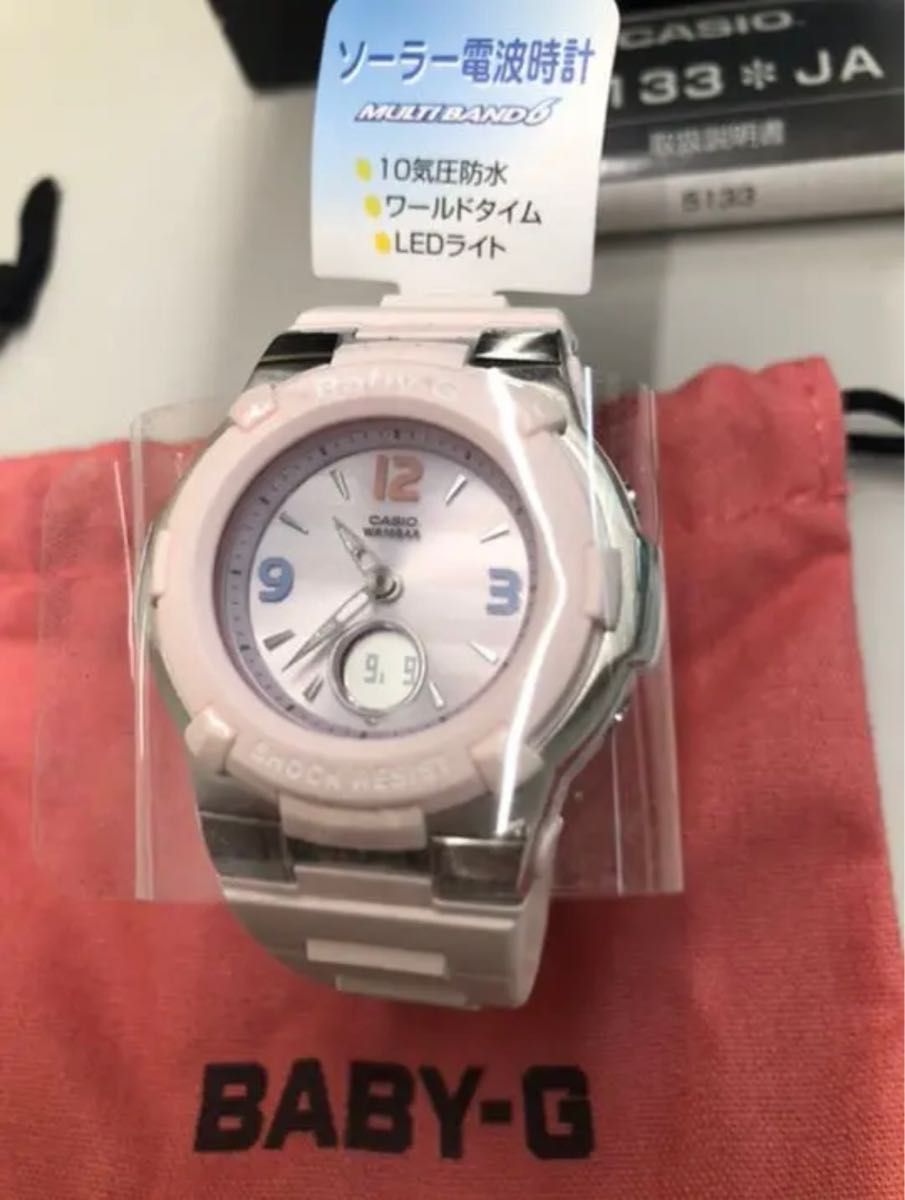 [カシオ] 腕時計 ベビージー 【国内正規品】電波ソーラー レトロトリコロール BGA-1100TR-4BJF レディース ピンク