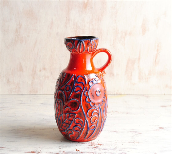 西ドイツ製 ヴィンテージ Bay Keramik 陶器の花瓶 Fat Lava 花器 一輪挿し ミッドセンチュリー期 フラワーベース アンティーク_ig3261