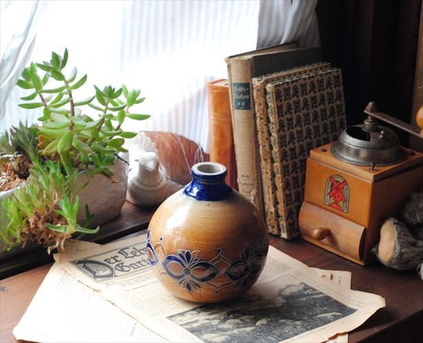 ドイツから ヴィンテージ 陶器の花瓶 花器 Art pottery フラワーポット