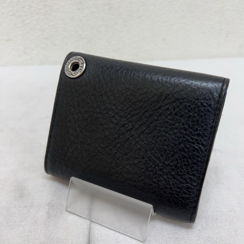 ビルウォールレザー 三つ折 レザー ウォレット 財布 財布 - 黒 / ブラック X 銀 / シルバー