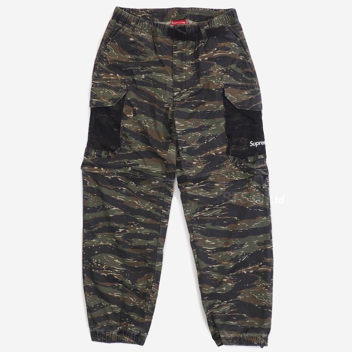 21SS Sサイズ Supreme Mesh Pocket Belted Cargo Pant メッシュ ポケット ベルト カーゴパンツ 2WAY box logo ショーツ 迷彩 黒 カモフラ_画像1