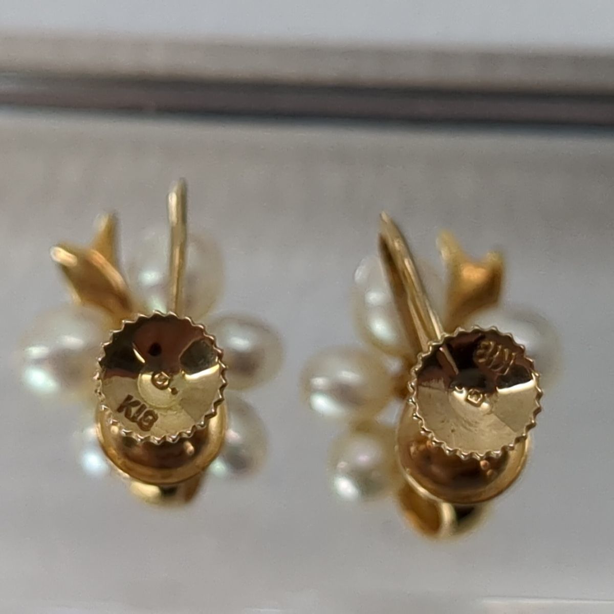 高価値 ミキモト ベビーパール&リボン イヤリング MIKIMOTO ◇3107