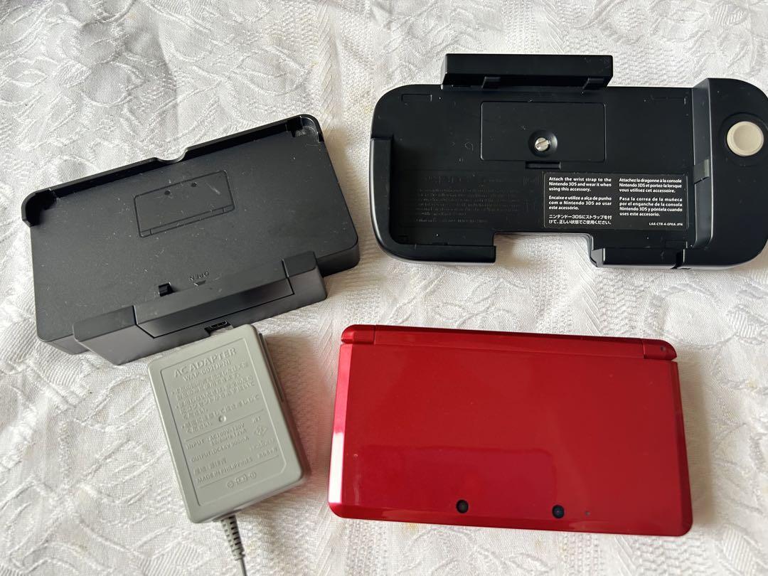 Nintendo ニンテンドー3DS メタリックレッド 画面極美品 4点セット