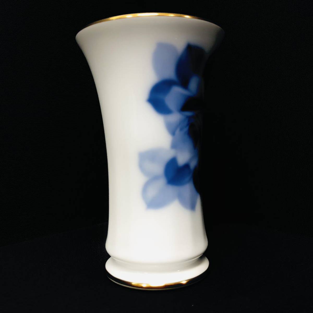 ランキング2022 ドマン 昭和レトロ フリル 藍色 花瓶 インテリア