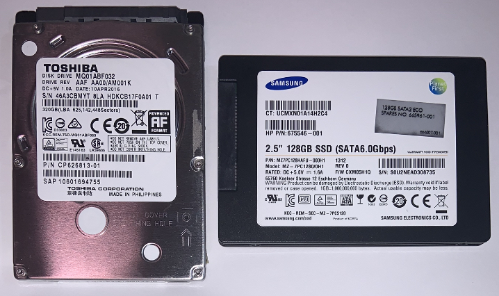 Samsung サムソン SSD 2.5インチ 128GB と 東芝 Toshiba HDD 320GB セット - JChere雅虎拍卖代购