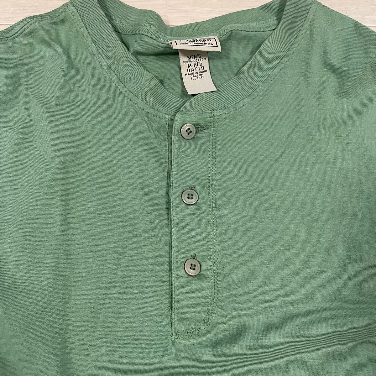 llbean エルエルビーン　ヘンリーネック　tシャツ M L相当　緑