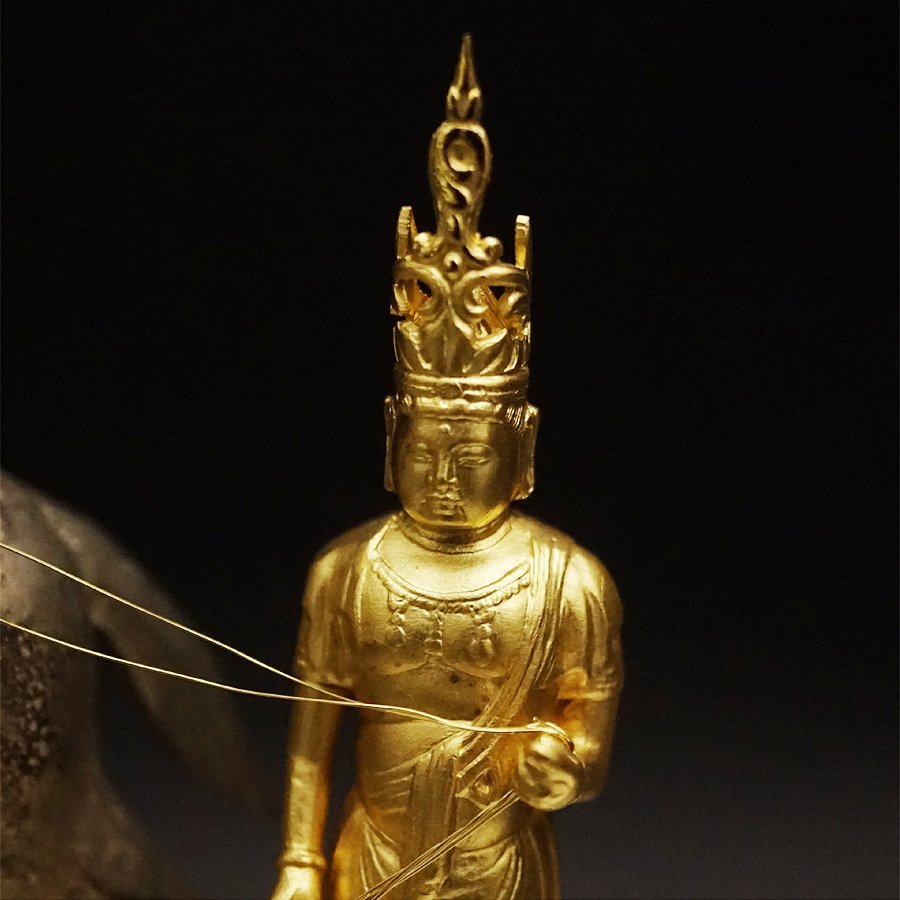 平田宗道作 純金製 馬鳴菩薩像と純銀福馬 K24 純金38g 純銀製 飾り