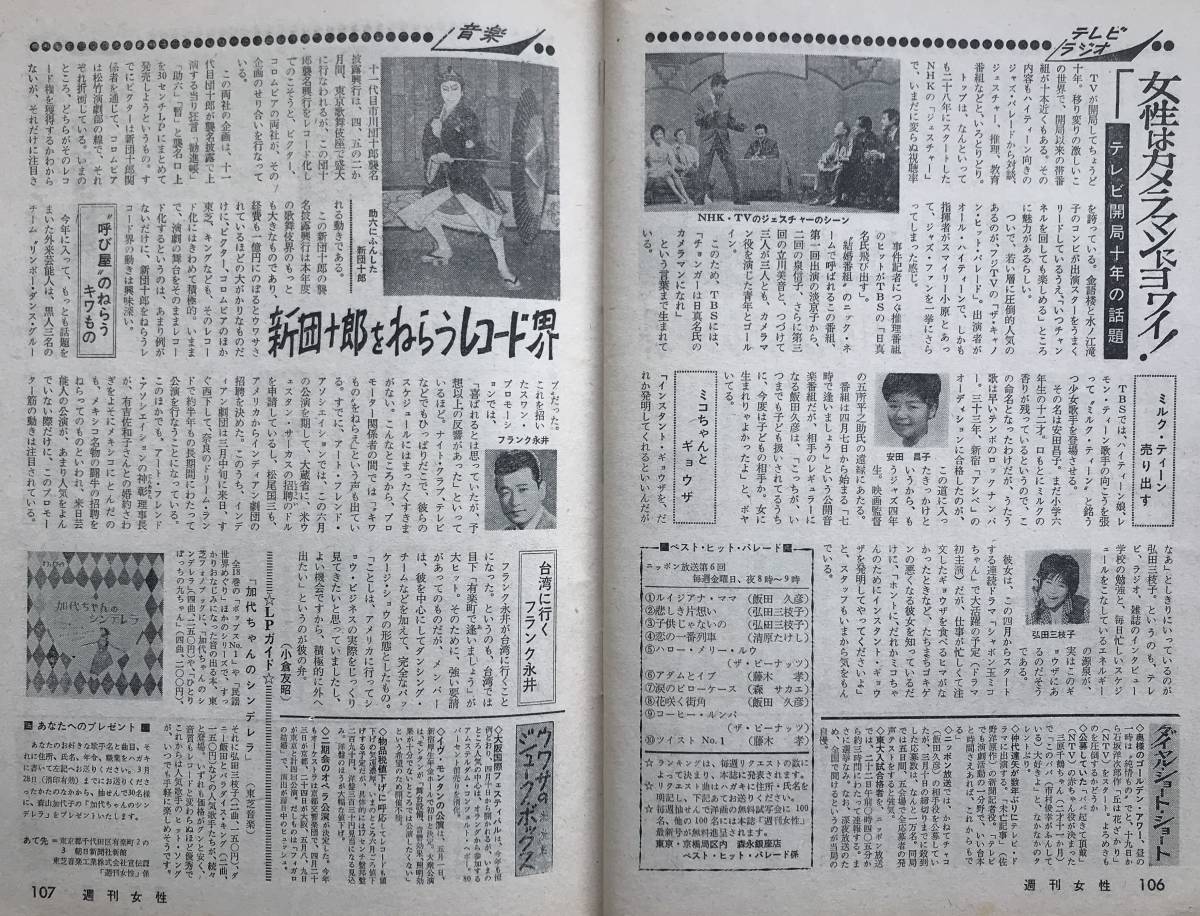 【1962年】週刊女性 1962年 3月28日号 主婦と生活社 昭和37年 雑誌 大川橋蔵 岡田茉莉子 魚住純子 婦人雑誌 週刊誌 昭和レトロ_画像10