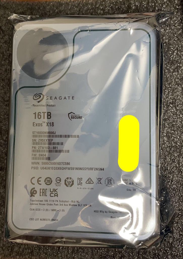 Seagate Exos X18 16TB HDD 3.5インチ SATA-