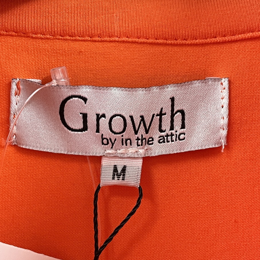 未使用品 /M/ Growth by in the attic オレンジ 半袖ジップシャツ カジュアル メンズ レディース トップス タグ ロゴ 橙 インジアティック_画像5