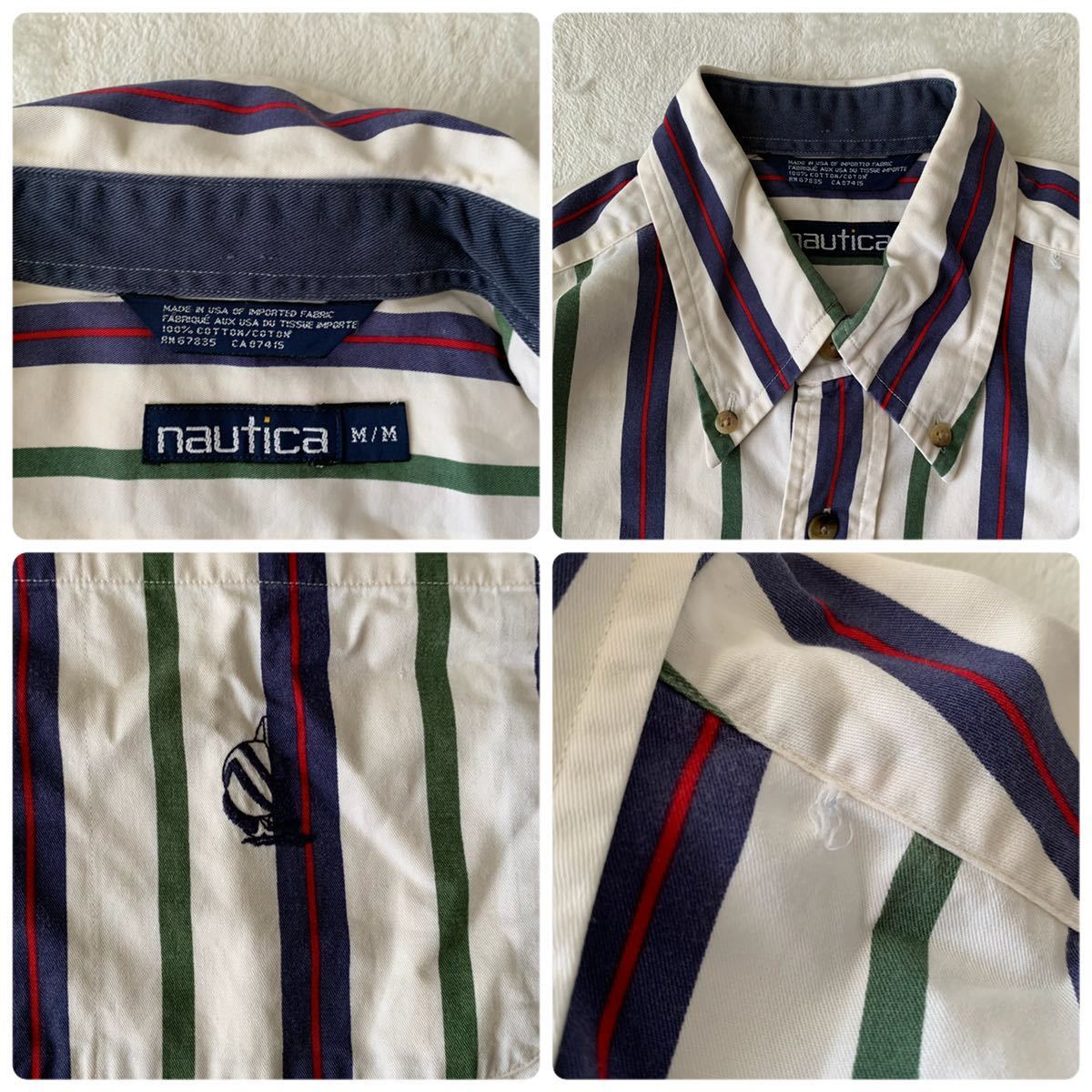 激安ネット通販 90s NAUTICA マルチ ストライプ シャツ 長袖 USA