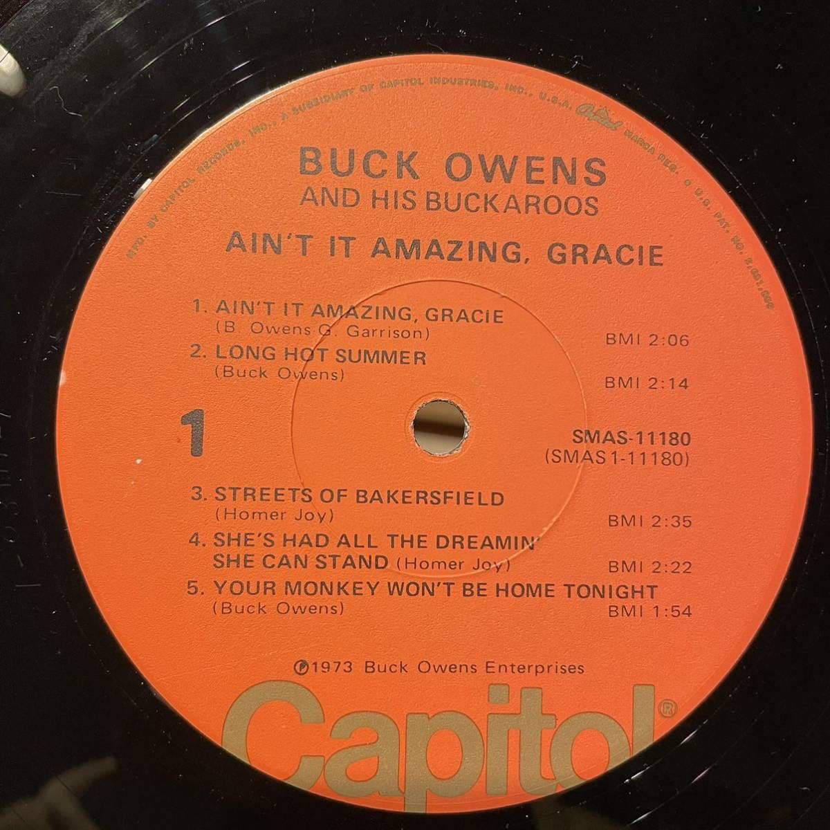 【US盤Org.】Buck Owens And His Buckaroos Ain't It Amazing, Gracie (1973) Capitol Records SMAS-11180 変形ジャケット未使用の画像4