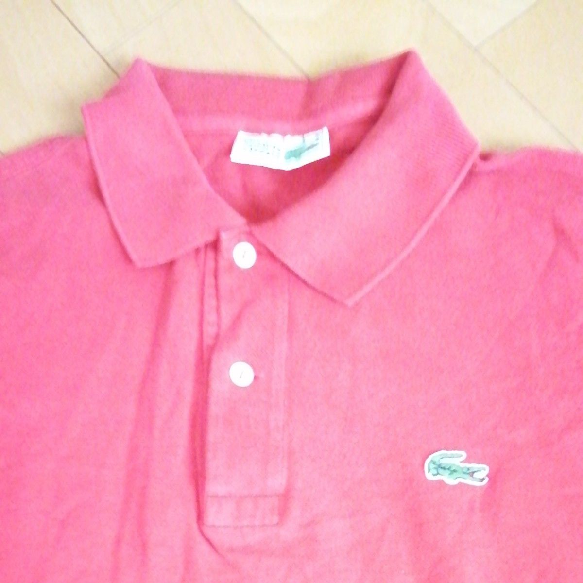 ラコステ★半袖ポロシャツ　サイズ3 M カットソー　赤色　LACOSTE
