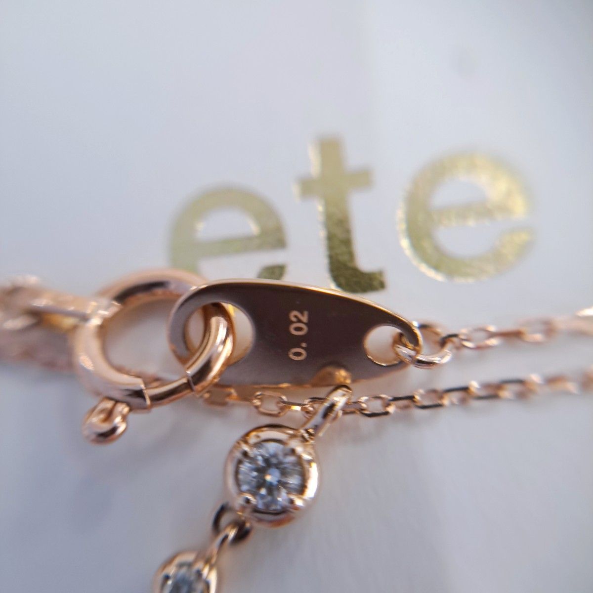 エテ ete K10 MPG ダイヤモンド ネックレス ミストピンク ピンク エテ ete K10 MPG ダイヤモンド ネックレス ミストピンク ピンク
