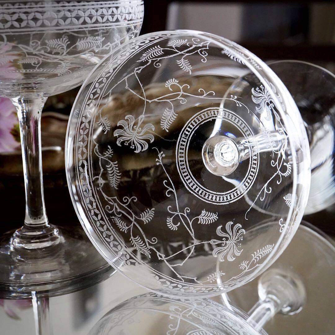 極々希少1893年☆美品オールドバカラ シェーヴルフイユ シャンパン
