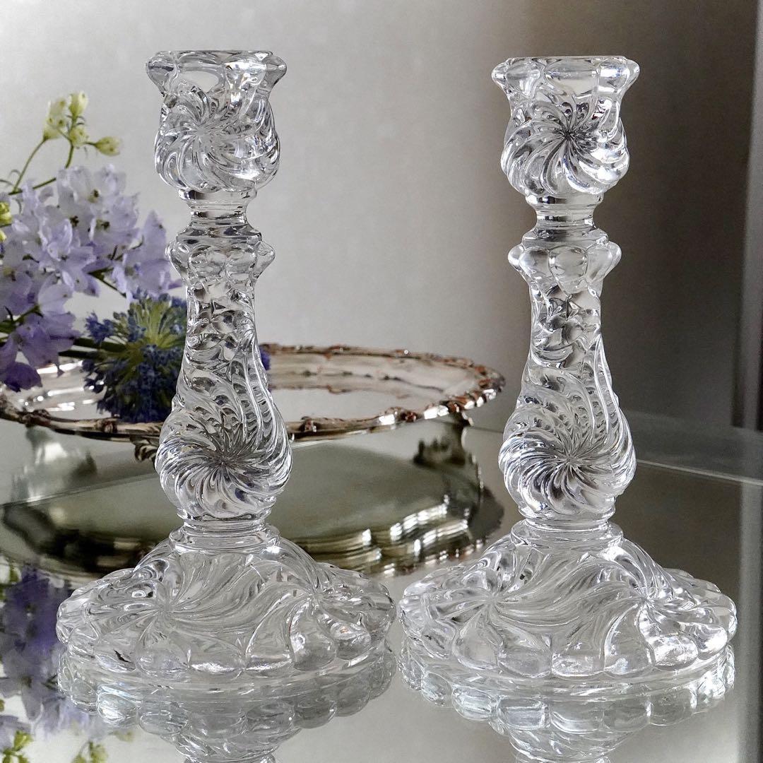 美品☆希少 1890年 オールドバカラ ローザスミュルティプル 燭台