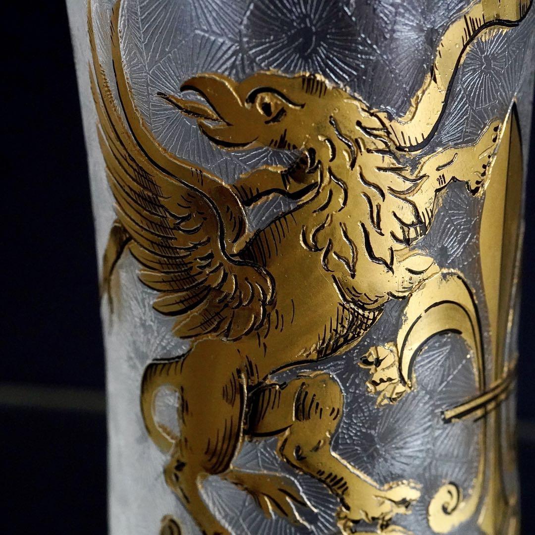 特注品☆1900年オールドサンルイ アシッドエッチング 金彩 特注品☆1900年オールドサンルイ アシッドエッチング 金彩