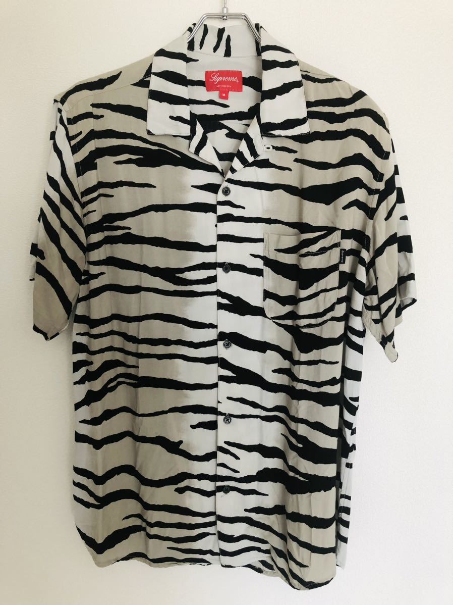 SUPREME 18SS tiger stripe rayon shirts M シュプリーム タイガー