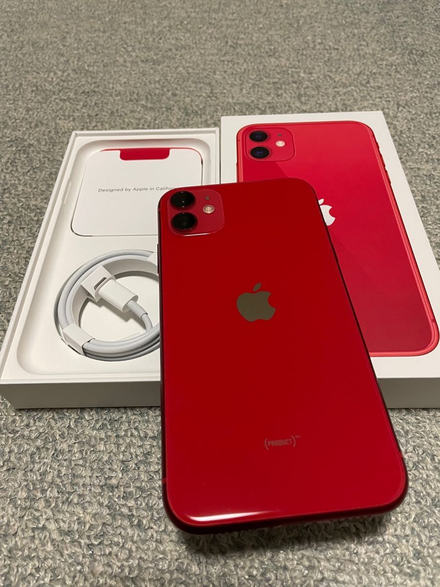 中古品　iPhone 11 64GB （PRODUCT）RED 赤 ケーブル未使用　本体　SIMフリー　SIMロック解除済み