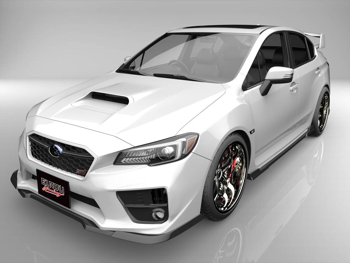 VAB VAG WRX STI S4 フロントアンダースポイラー サイドステップ リアマッドディフューザー 3点キット エアロパーツ_画像1