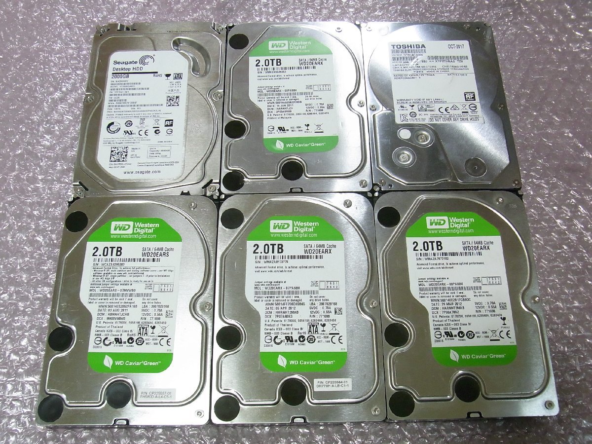 B35120 O-05026 3.5インチ HDD 2TB 6個セット 判定正常